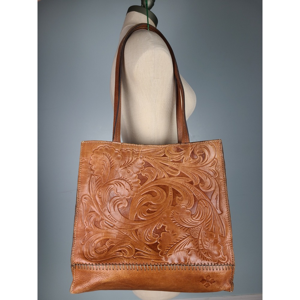 Patricia Nash Florence Toscano Tote Purse‎ Tooled Tan Leather Western Bohemian